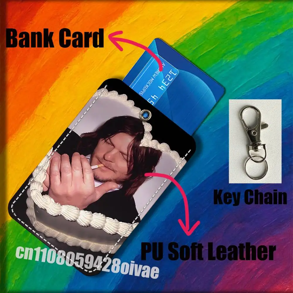 D-Daryl Dixon Etui na identyfikator, karty kredytowe, karty bankomatowe, karty miejskie, skórzany brelok