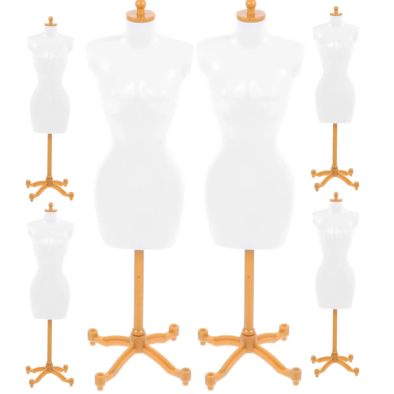 

Набор из 6 миниатюрных манекенов-держателей для одежды, прочные пластиковые подставки для демонстрации платьев, подходят для декора детских мини-домиков