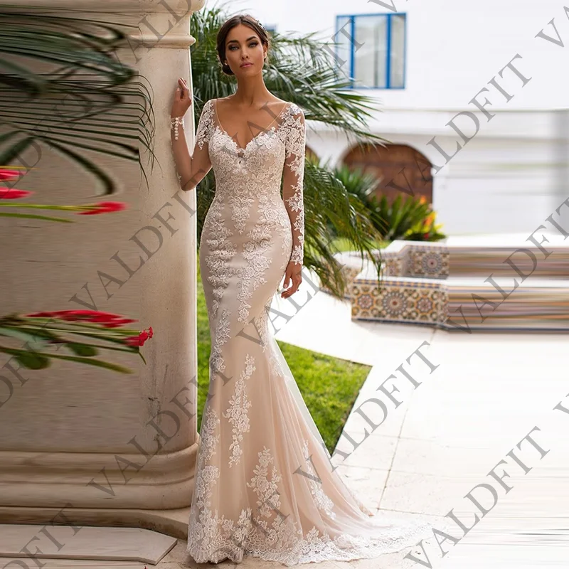 

Customized Long Sleeves Mermaid Lace Vintage Wedding Dresses 2025 Bridal Gown Vestidos De Novia Boda