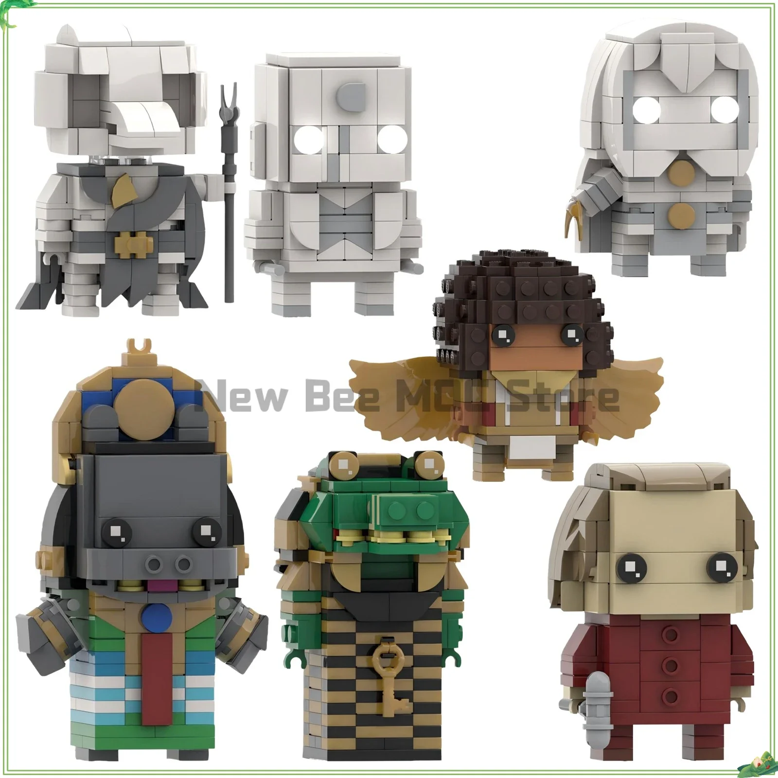 MOC Bricksheadz Altes Ägypten Mythischer Krieger Baustein-Set, Individuelles DIY-Ziegel-Figuren-Spielzeug, Schreibtisch-Dekoration, Geschenk – Detail 1
