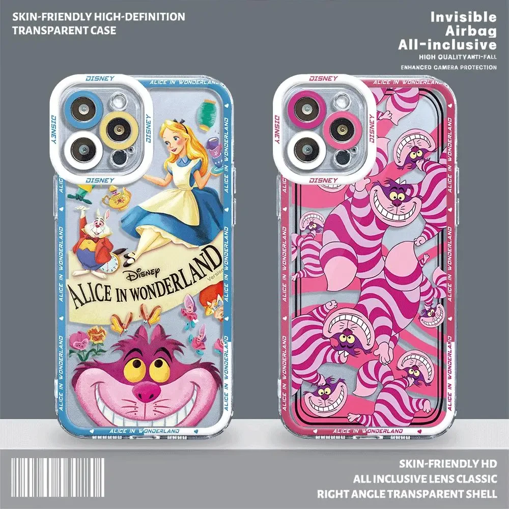 Disney Alice Cheshire Cat Case For Xiaomi Redmi Note 13 12 11 Pro Plus 4G 5G 12S 11S 10 10S 9 9S 8 13C 12C 10C Silicone Cover