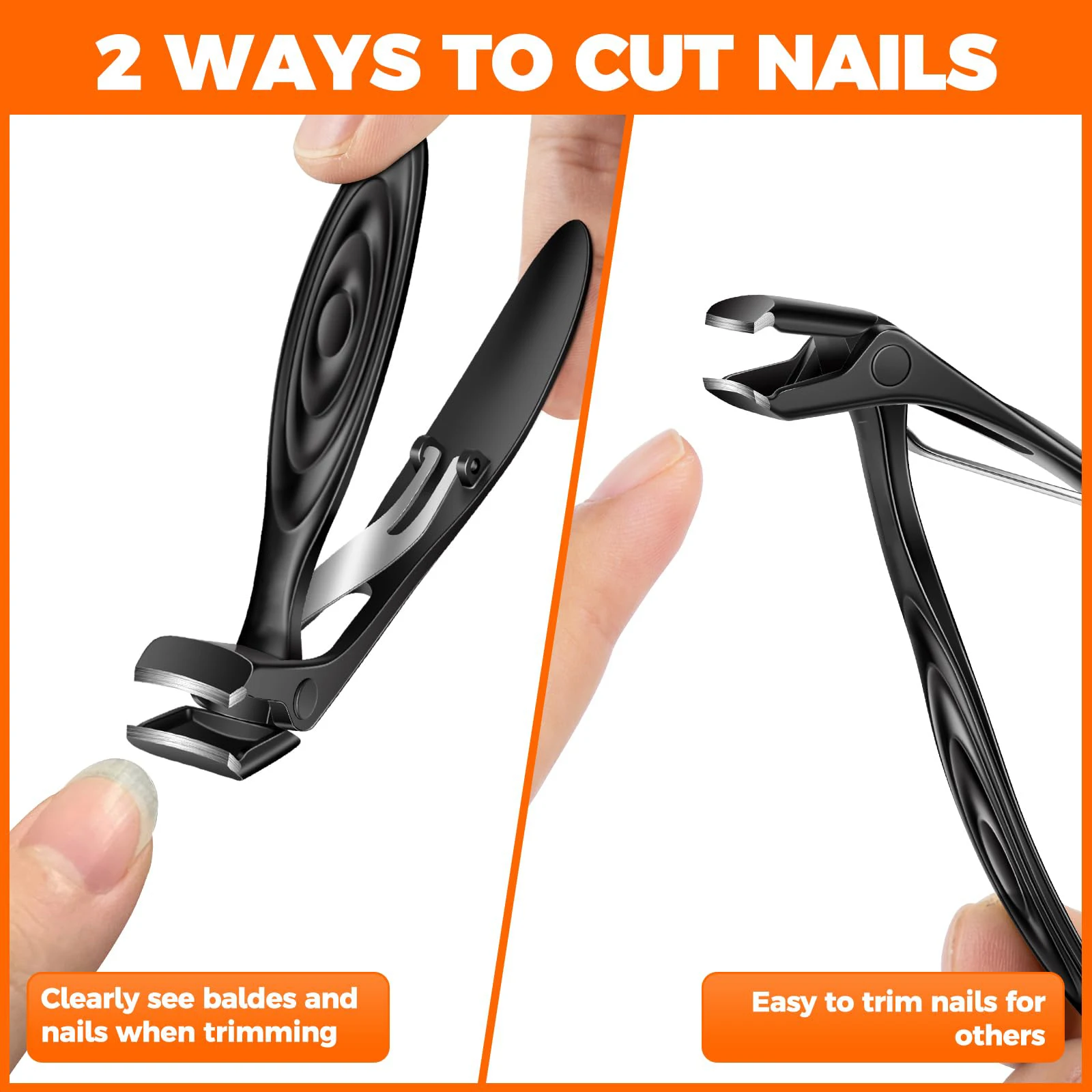 Toenail Clippers for Thick Toenails for Seniors, Angled Head Long Handled Toe Nail Clippers for Men with Wide Jaw Opening, Heavy