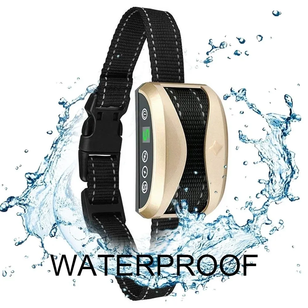 Smart Dog Anti Bark Collar Adjustable Waterproof Ultrasonic Training Collar Handheld Digital Display Bark Stopper Collar