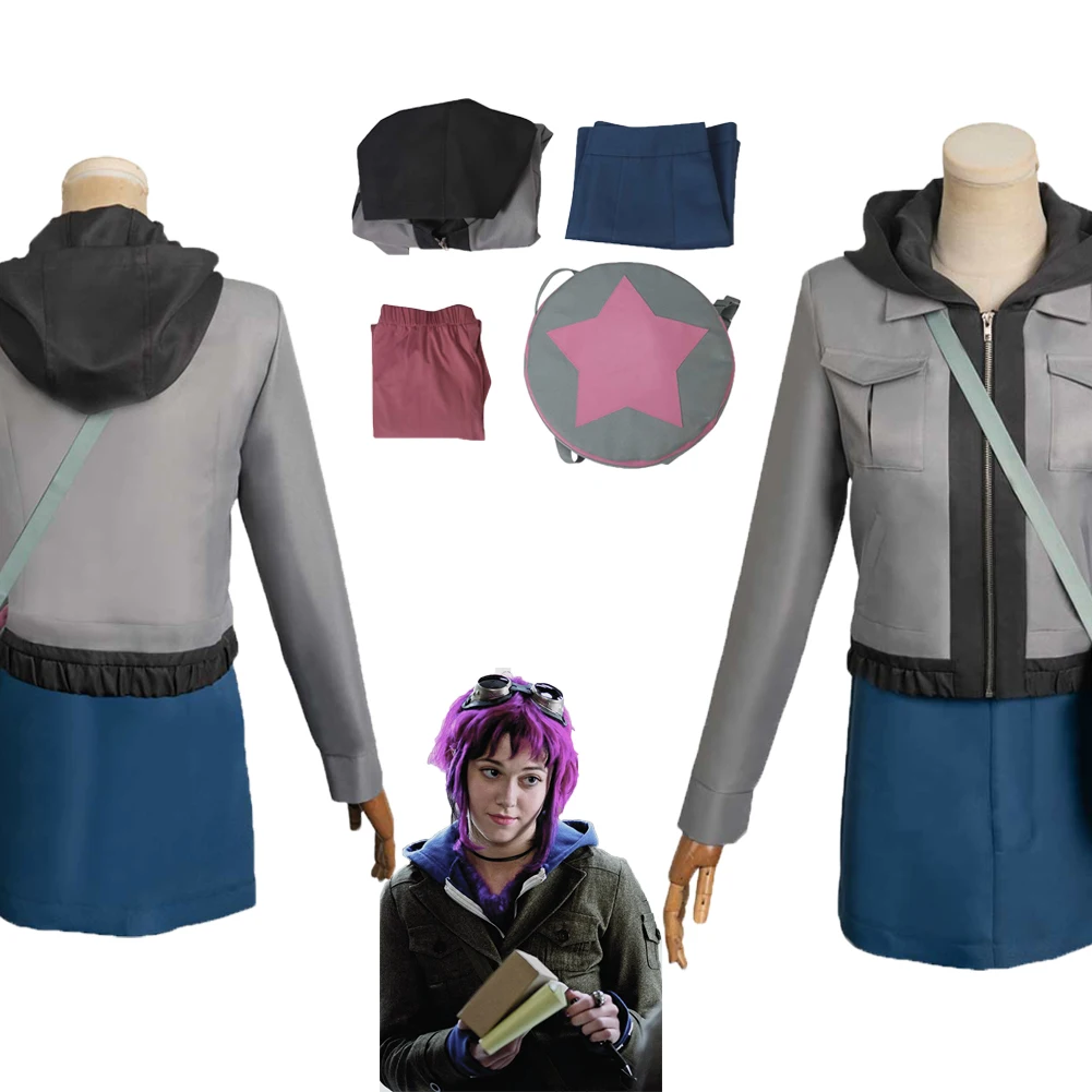 

TV Scott Cos Pilgrim Ramona Flowers Cosplay Costume Outfits Fantasy Tops Dresses For Female Halloween Carnival Suit Accessories