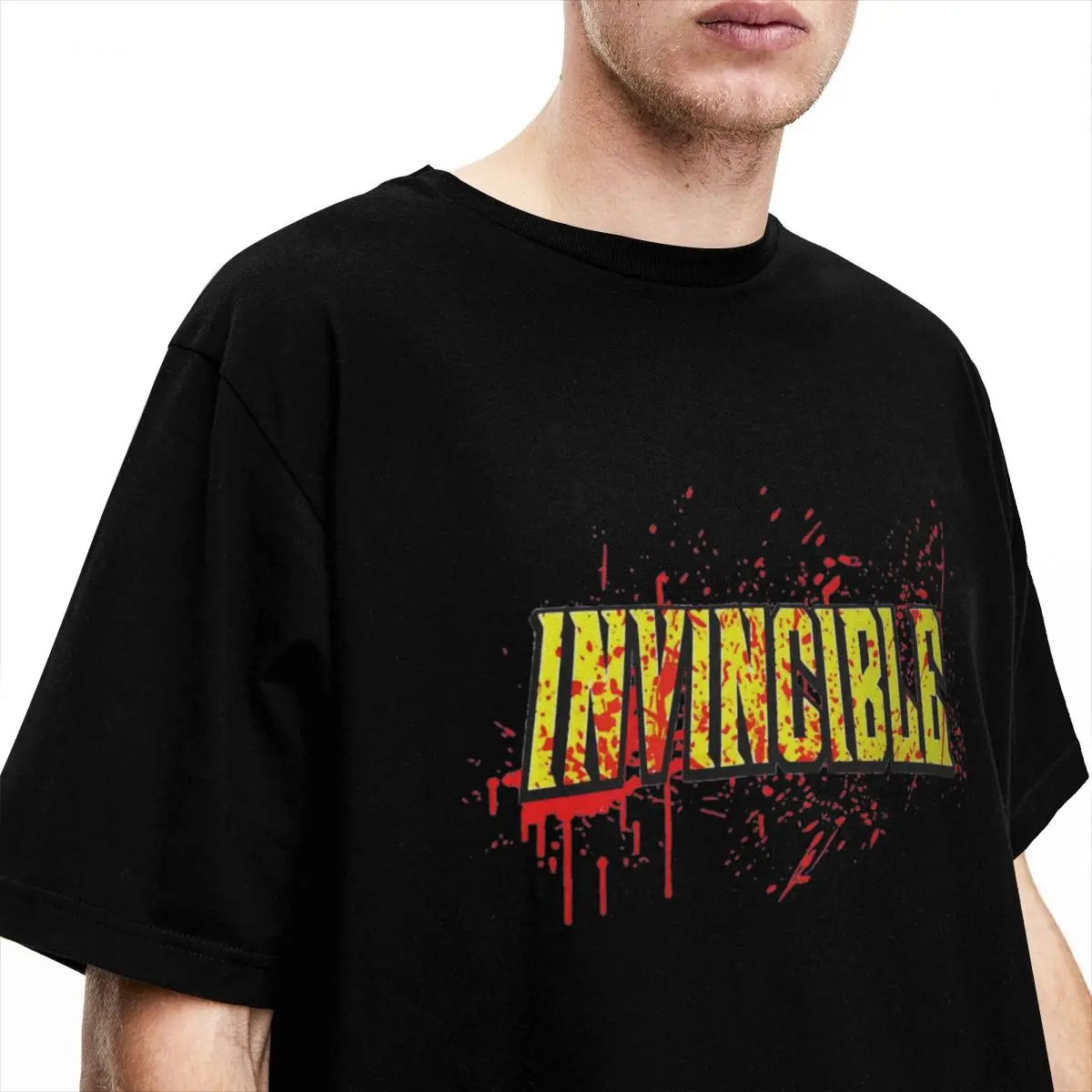 Invincible Blood Splat Logo Merch T-Shirts Men Women Adult Anime 100% Cotton T Shirt Round Collar Short Sleeve All Seasons Tops