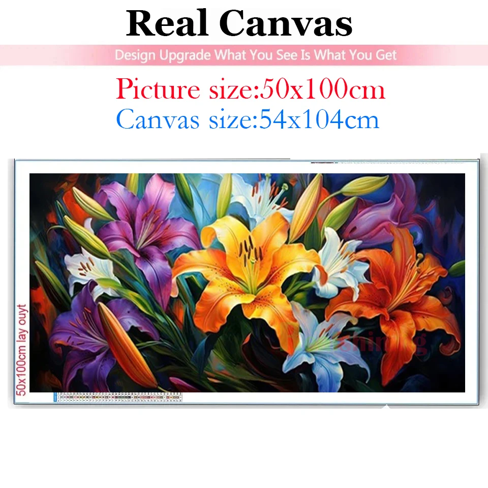Large Red Yellow Poppy Fields Diamond Painting Cross Stitch  Beautiful Lily Flowers Garden 5D Diy Full Mosaic Embroidery Picture
