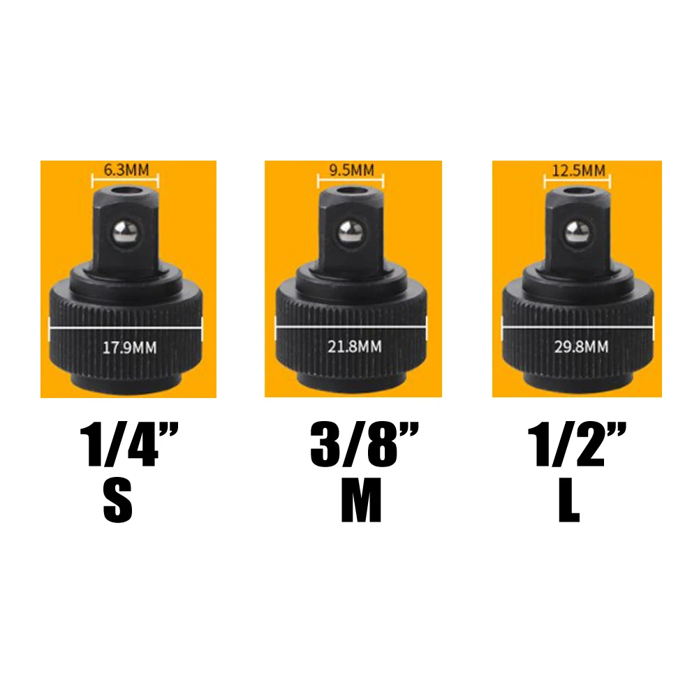 11 Piece Socket Wrench Accessories Set For 72 Tooth Ratchet Handles Featuring 1/4 3/8 1/2 Inch Drive Compatibility