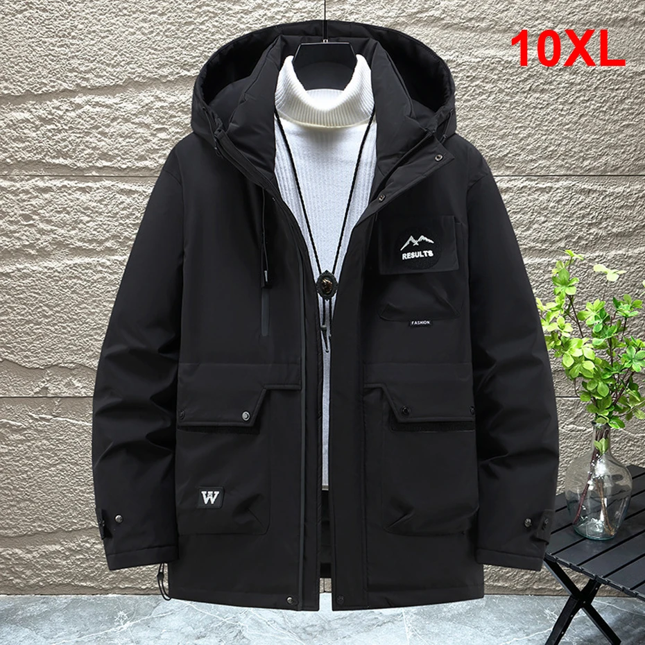 

Зимние парки мужские толстые водонепроницаемые ветровки куртка 10XL пальто больших размеров модные повседневные парки-карго мужская верхняя одежда на открытом воздухе