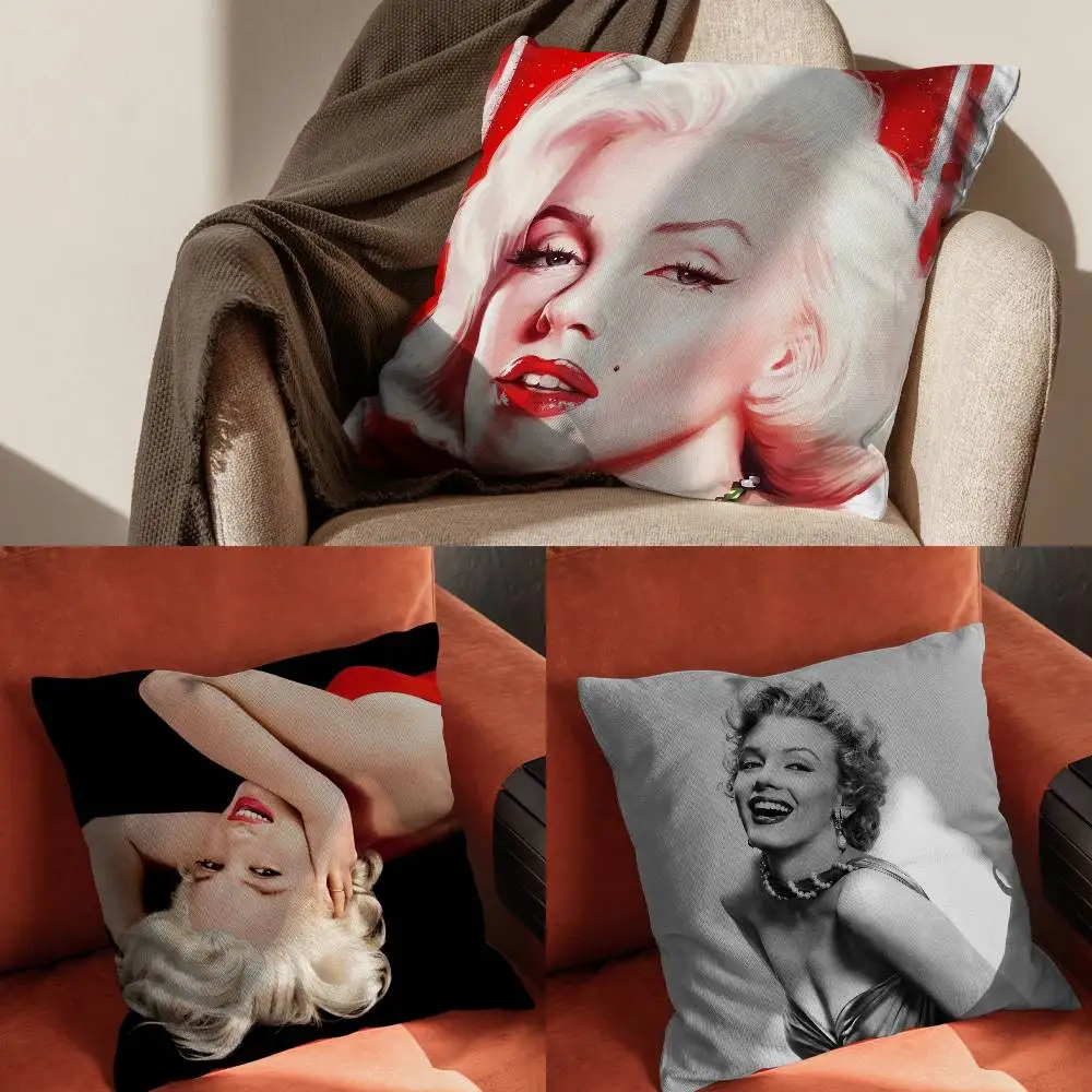

M-Marilyn M-Monroe Pillow Case For Car Pillows 60x60 Cushions Luxury Double Sided Cover Home And Decoration Sofa 30x