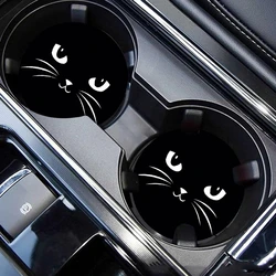 2PCS Silicone Car Cup Coaster Waterproof Non-Slip Sift-Proof Spill Saucer with Lift Notch Storage Mat Car Interior Accessories