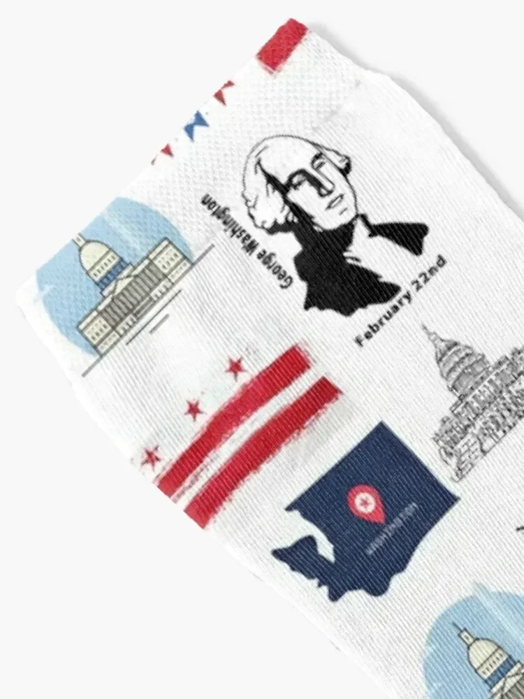 Washington DC sticker pack-Washington DC gifts and present Socks cute FASHION New year's Ladies Socks Men's