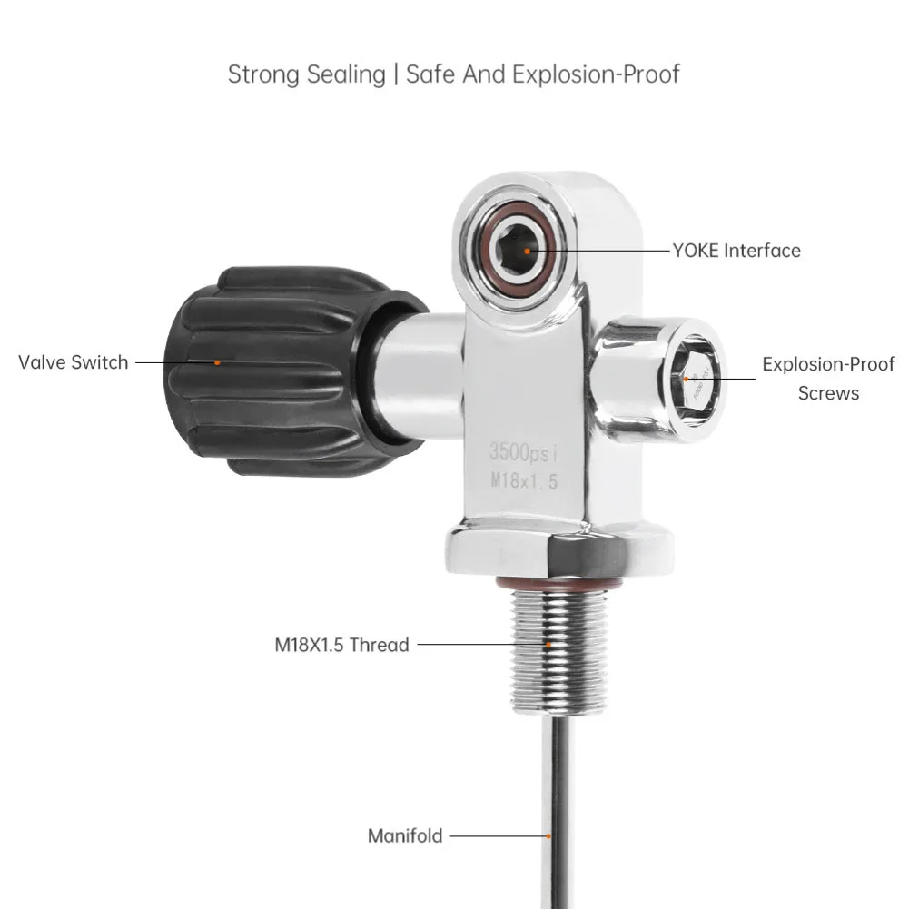 

Для регуляторов хомута Легкий клапан для дайвинга Клапан бака для подводного плавания Подводные приключения Приблизно 98 108 мм