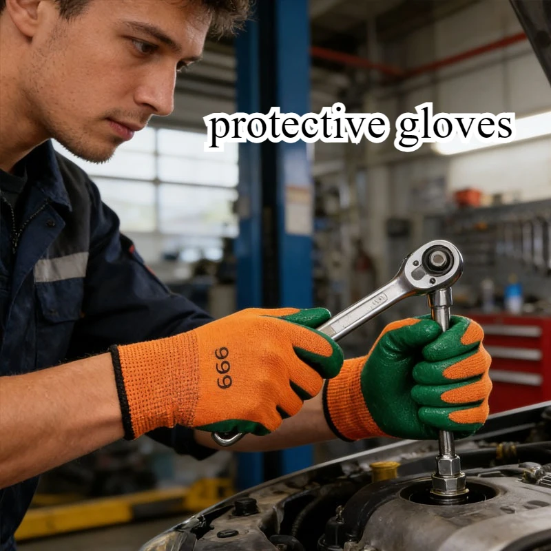 

Protective Gloves Protection Wear-resistant Nitrile Latex Gloves for Bricklaying Construction Sites Agricultural Work Carpentry