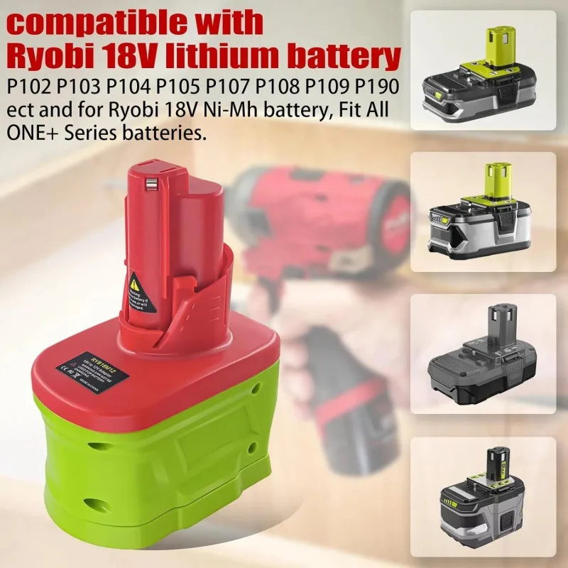 Adapter for Makita/Milwaukee/Bosch/Ryobi/Ridgid/AEG/Black&Decker 18V Battery Converting To for Milwaukee 12V Battery Power Tool view 6