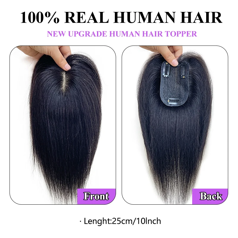 100% cabello humano de ocho formas de cabello humano 7X10cm redecilla peluquín Clip recto en la extensión del cabello mejorar el volumen Topper piezas de cabello