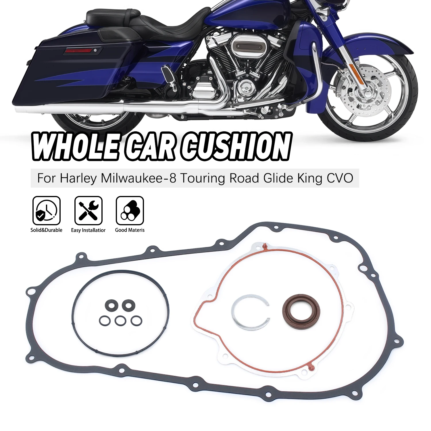 

Accessories Moto For Harley Milwaukee-8 Touring Road Glide King CVO 2017 2018 2019 2020 M8 Clutch Primary Cover Gasket Kit