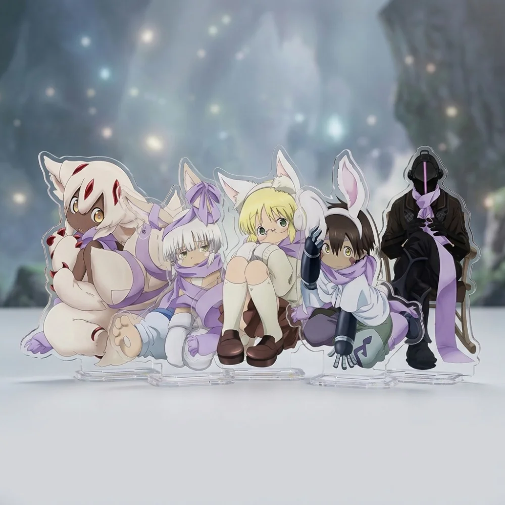 Made in Abyss Anime Acrylic 15CM Double Sided Stand Keychain Nanachi Riko Reg Faputa Bunny Ear Ver. Desk Decor Gift for Fans
