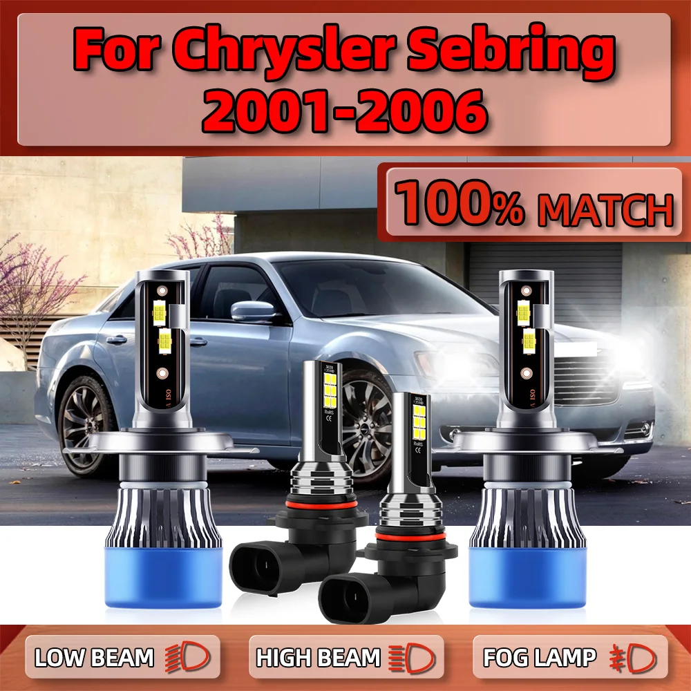 240W Canbus LED Car Headlight Bulbs 40000LM Auto Headlamp 12V 6000K Fog Light For Chrysler Sebring 2001 2002 2003 2004 2005 2006