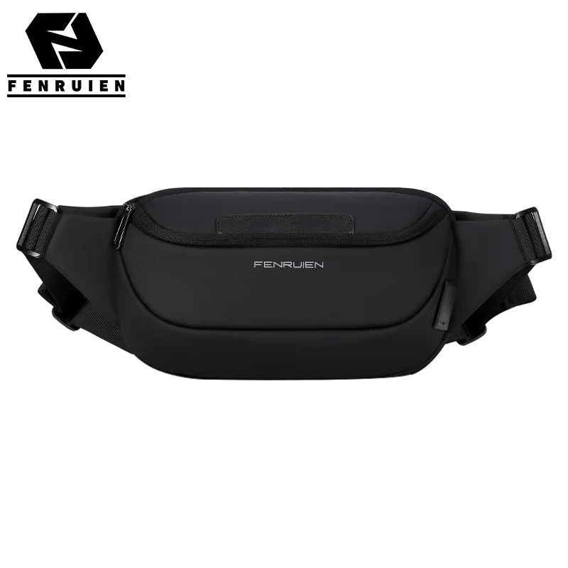 Fenruien 2023 New Business USB Charge Crossbody Bag For Men Waterproof Multifunction Shoulder Bags Short Trip Chest Bag