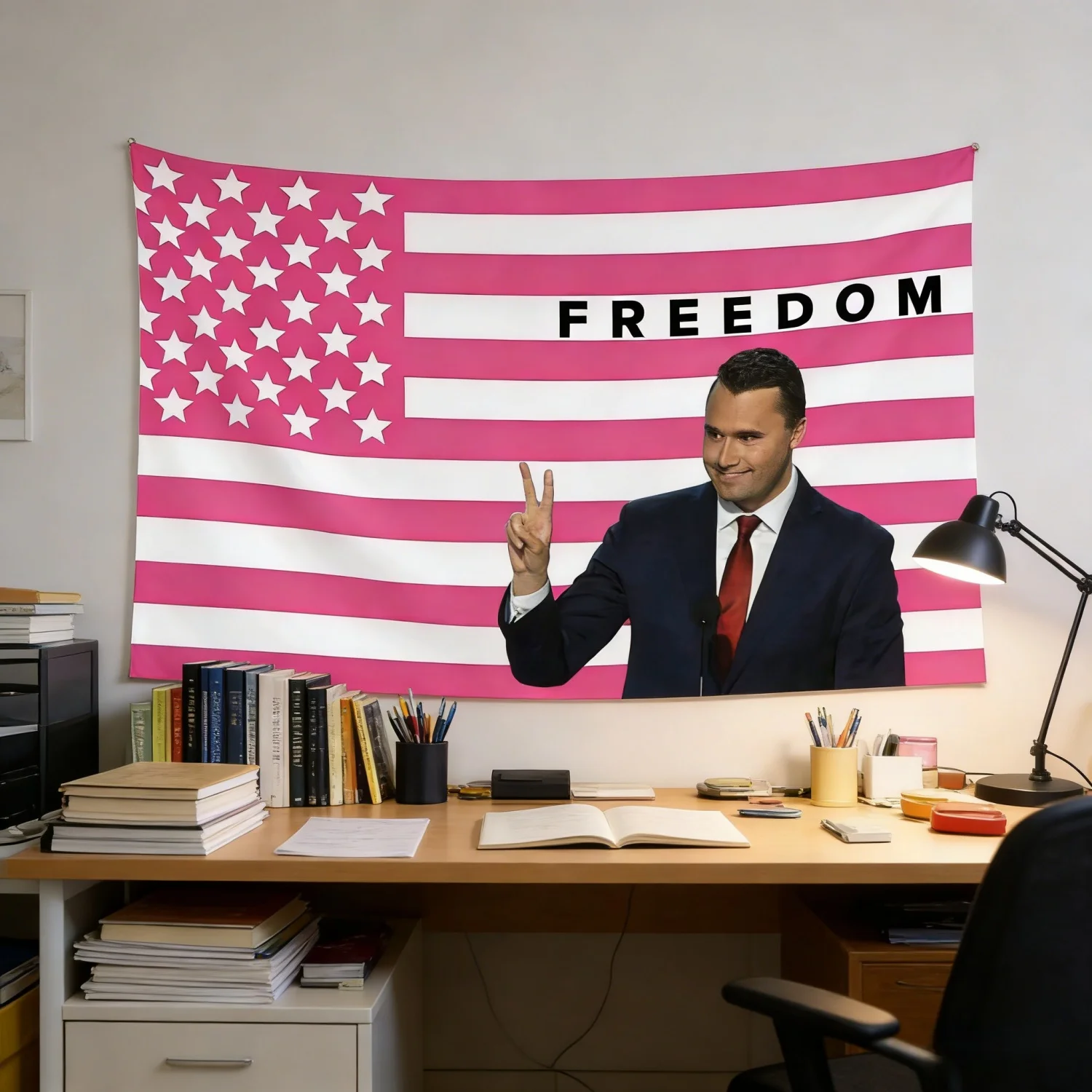 Charlie Kirk Flag Design Tapestry Multi Size Flat Print for Living Room Bedroom Wall Decor Personalized Room Decor