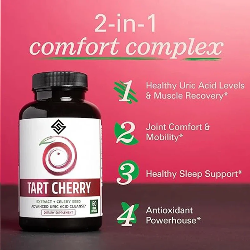 Cherry Extract+celery Seed Capsules, Premium Uric Acid Cleaner For Healthy Joint Support, 60 Capsules