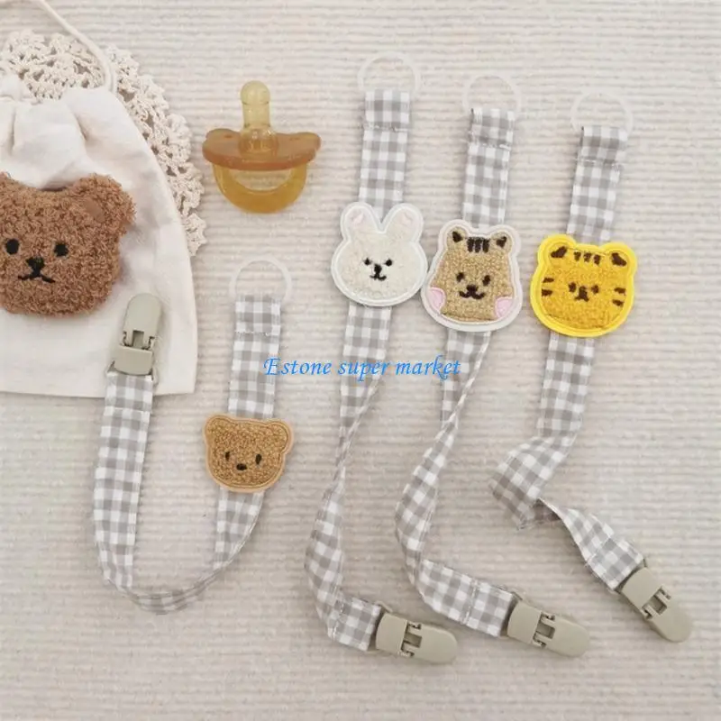 090B Bear Rabbit Pacifier Clip Chain Stylish Newborn Pacifier Holder for Nipple Holder Keep Child Pacifier Safes & Clean