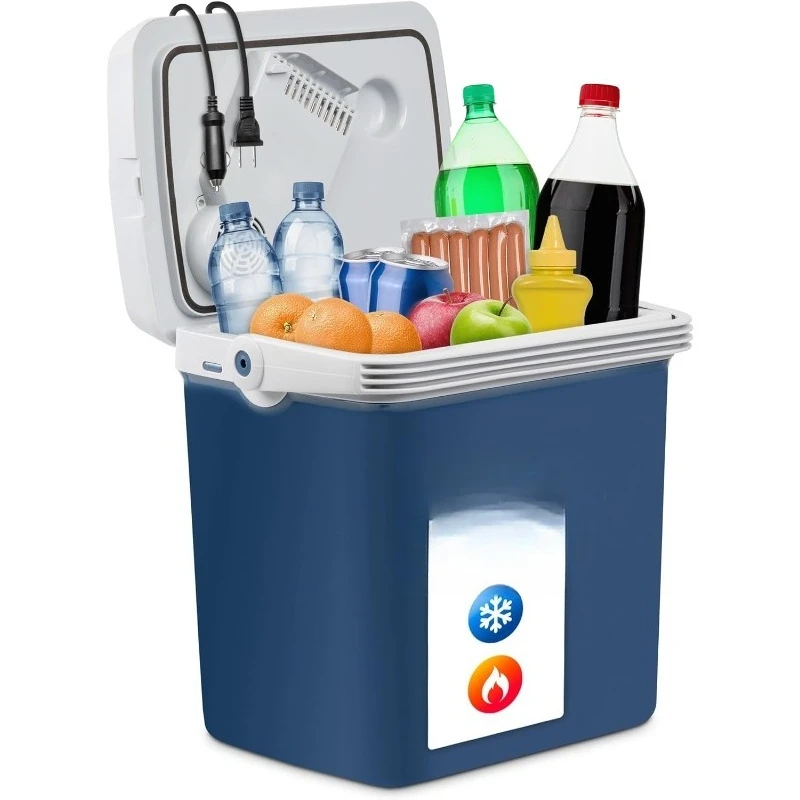 Electric Cooler & Warmer with Handle |27 Quart (25 L) Portable Thermoelectric Fridge For vehicles & Trucks| 110V AC Home
