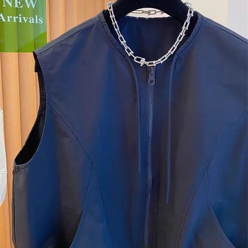 Round Neck Western-style Vest Women 2026 Spring Autumn New Design Sleeveless Vest Jacket Coat Korean Women Receive High Praise