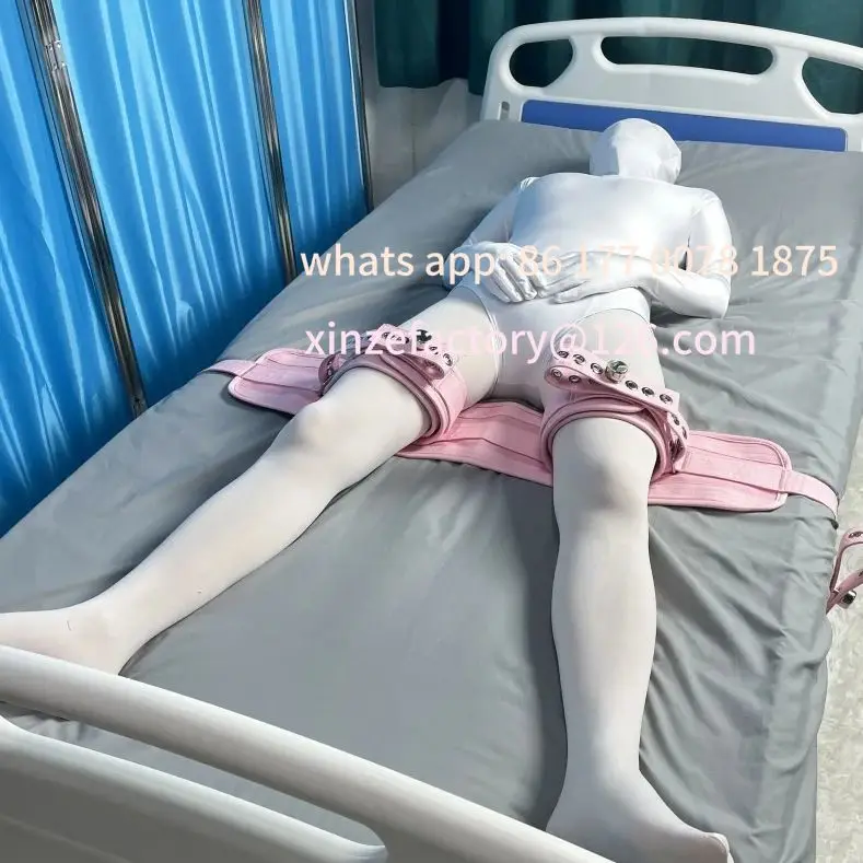 Customizable Magnetic Lock Leg Restraints Connection Belt Pink Medical Soft Cotton Cuff Straps Safety Restraint for Patients