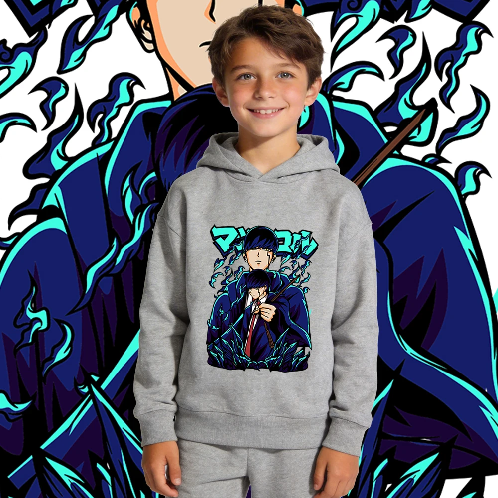 Mashle Magic and Muscles Mash Burnedead Anime Print Hooded Sweatshirt for Boys Girls Kids Fall Winter Warm Fleece Lined Pullover