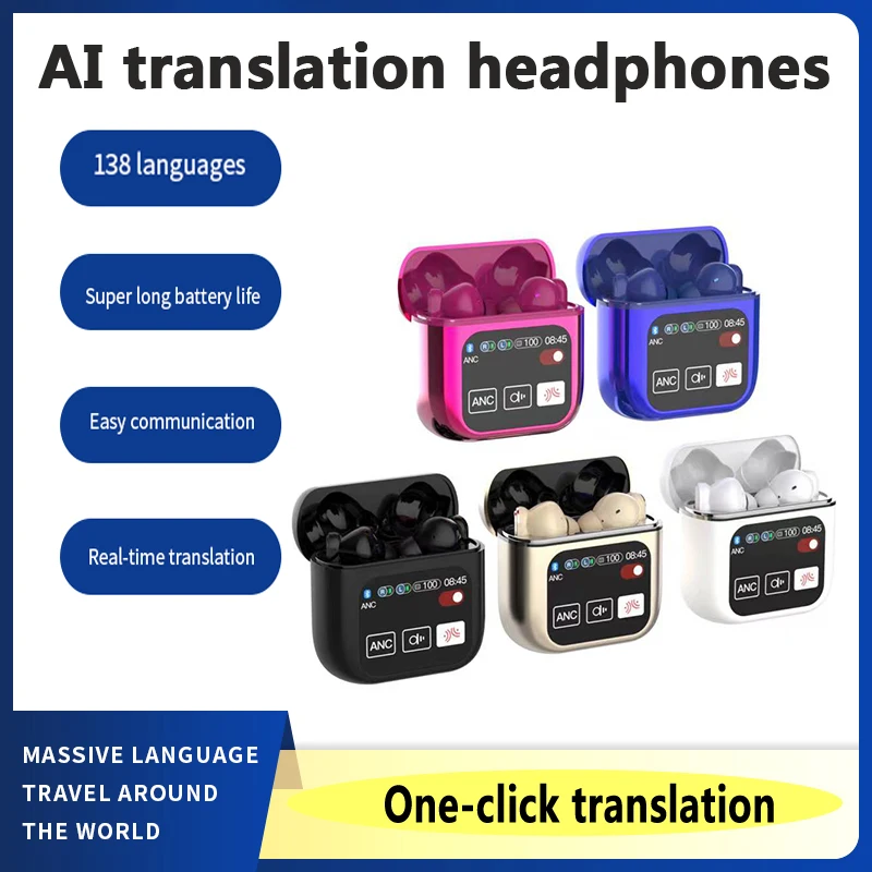 

2024 new Multi language Simultaneous Interpretation Wireless Bluetooth Earphones AI Intelligent Real time Translation Earphones