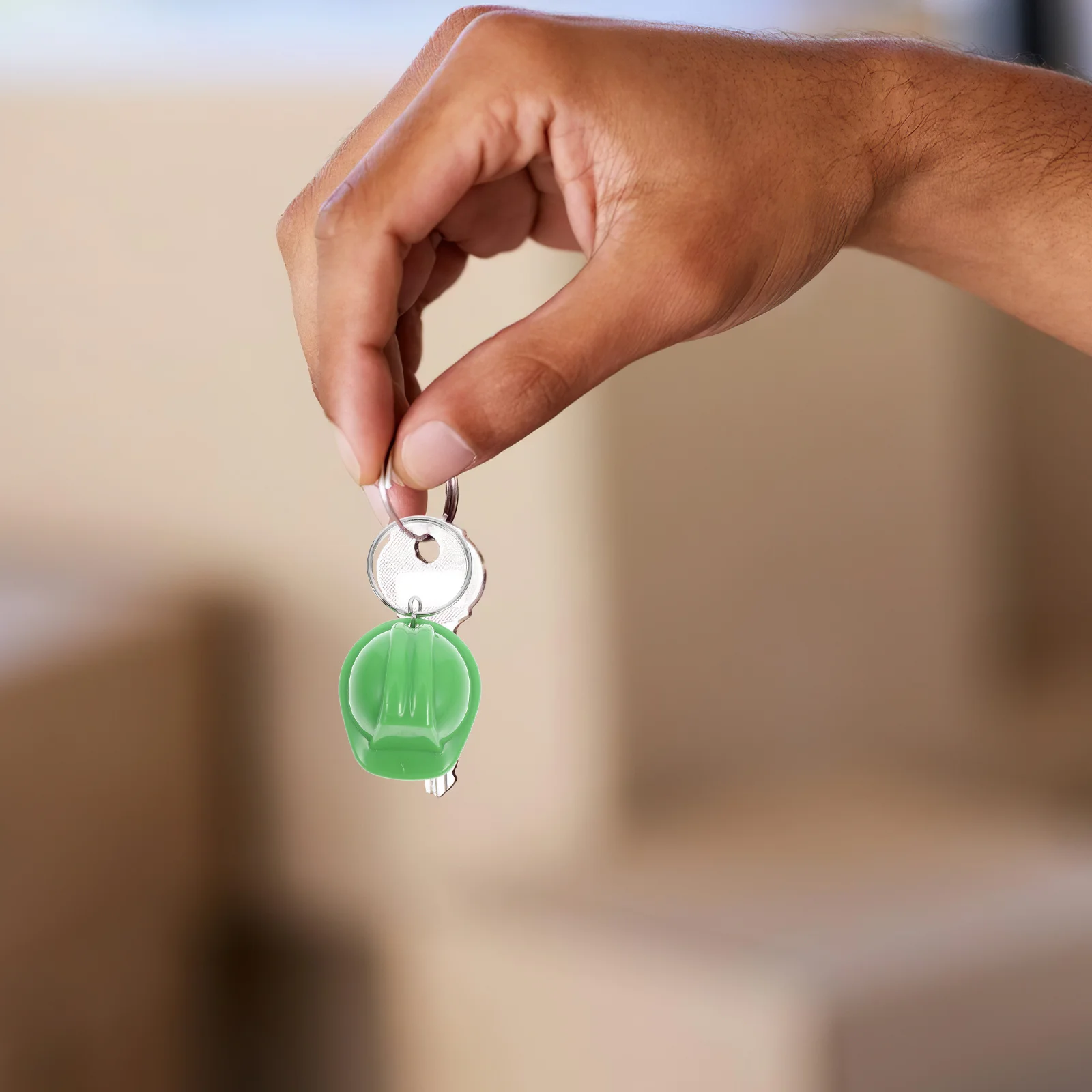 

4Pcs Mini Construction Keychains Lightweight Hard Hats Pendant Charms for Party Favors Engineering Worker Gifts