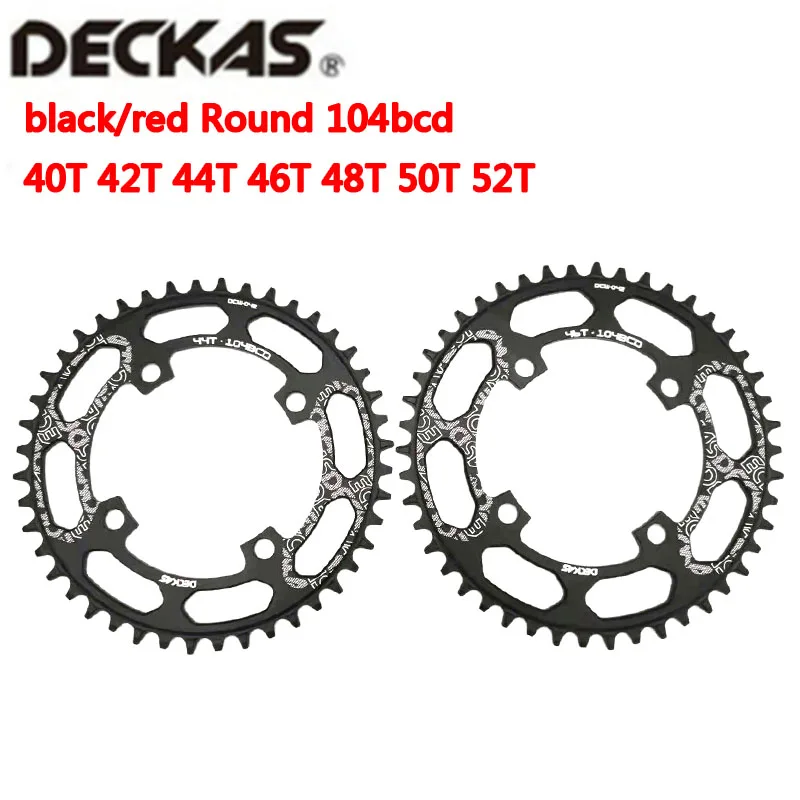 Deckas Round Bike Chainring 104BCD 32 34 36 38 40 42 44 46 48T 50 52 Tooth MTB Bike Mountain Bike Chainring Chainwheel 104 BCD