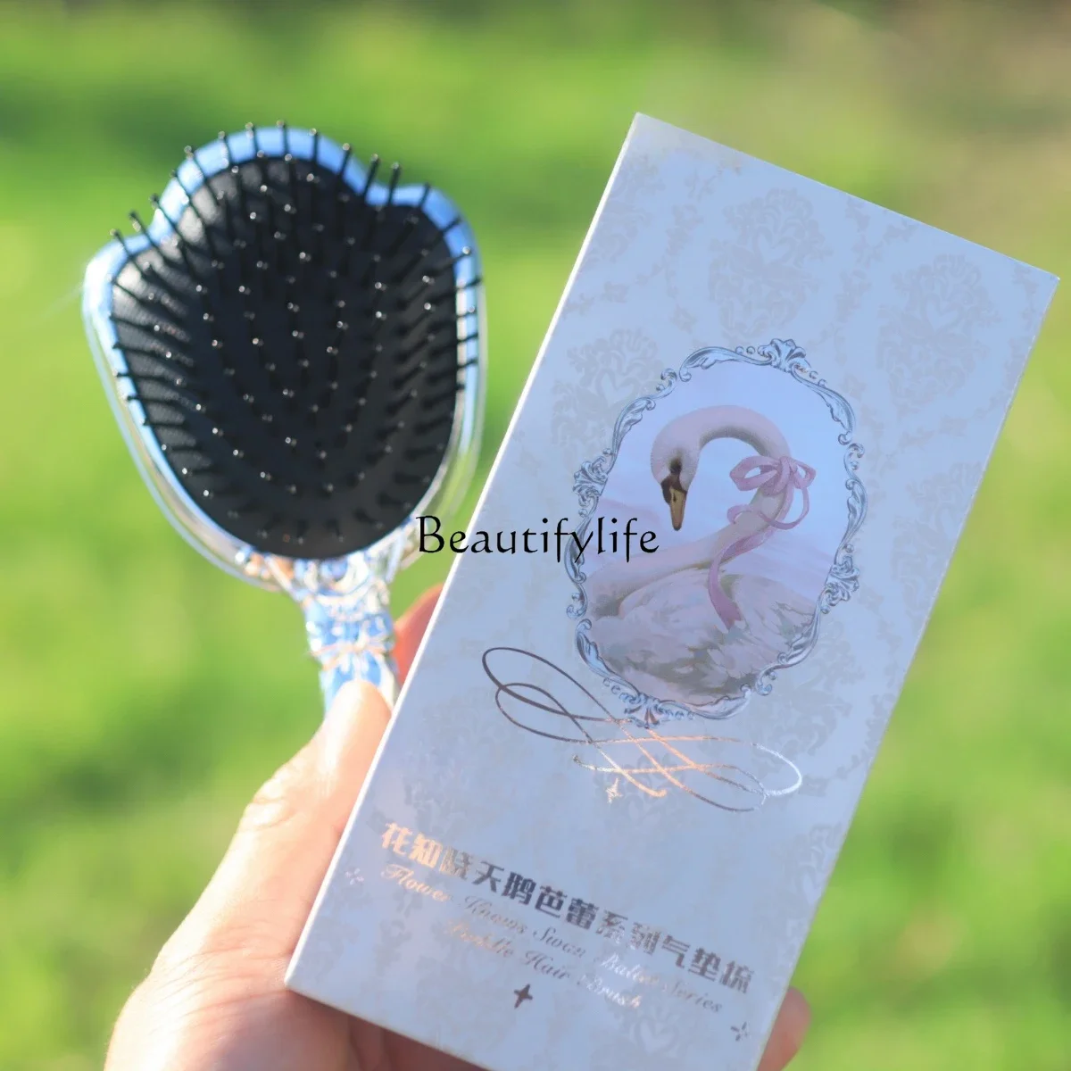 

Flower Know New Swan Ballet Air Cushion Comb Good-looking Portable