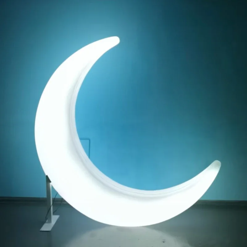 Luminous Moon Lamp Outdoor Decoration Meniscus Pentagram Colored Lights Beauty Activity Props Moon Swing Motif Light