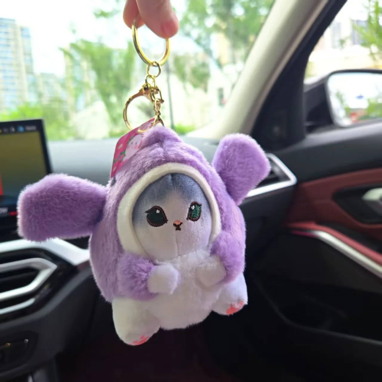 Cute Shark Cat Stuffed Plush Doll Keychain Kawaii Small Cat Toy Bag Pendant Backpack Hanging Ornament view 5