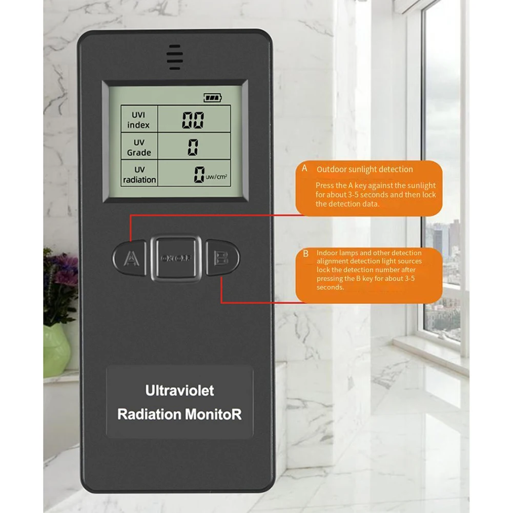 

Портативный детектор излучения 03000 MicroWatt на Cm2 Цифровой УФ-дозиметр для обнаружения нескольких источников света