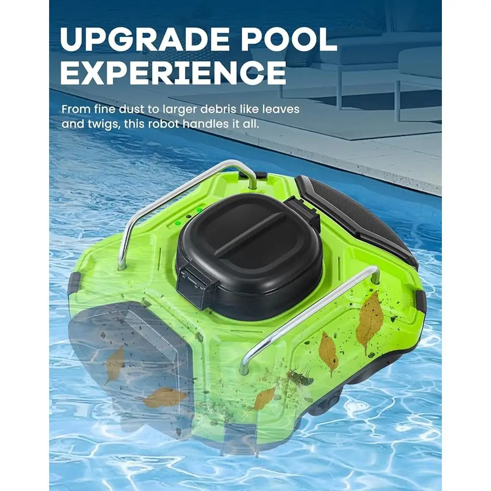 무선 로봇식 수영장 청소기 자동 진공 25 °   등산 120분 배터리 수명 자가 주차 고성능 여과 시스템