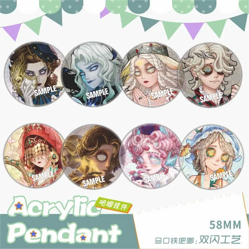 Game Identity V Brooch Figure Edgar Valden‌ Luca Balsa‌ Emma Woods Badge Tinplate Round Pins Decor Backpack Clothes Accessories