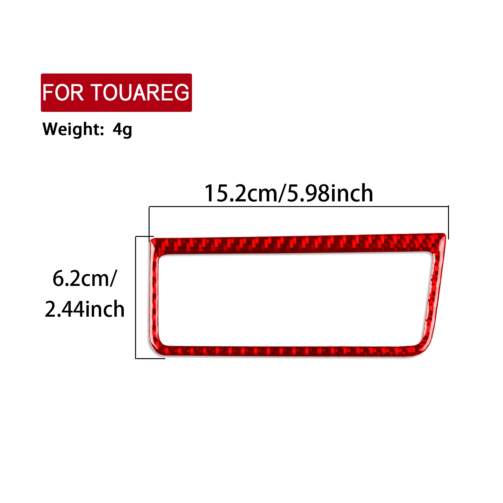 For Volkswagen Touareg 2019-2026 Car Headlight Switch Frame Trim Red Real Soft Carbon Fiber Interior Car Accessories Stickers