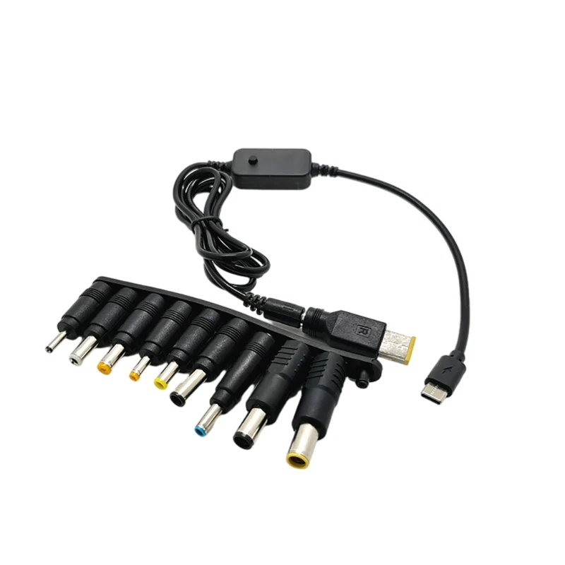 UsbC to DC5525 5530 5517 Converter 5/9/12/15/20V USB Boosts Line 10 Adapters