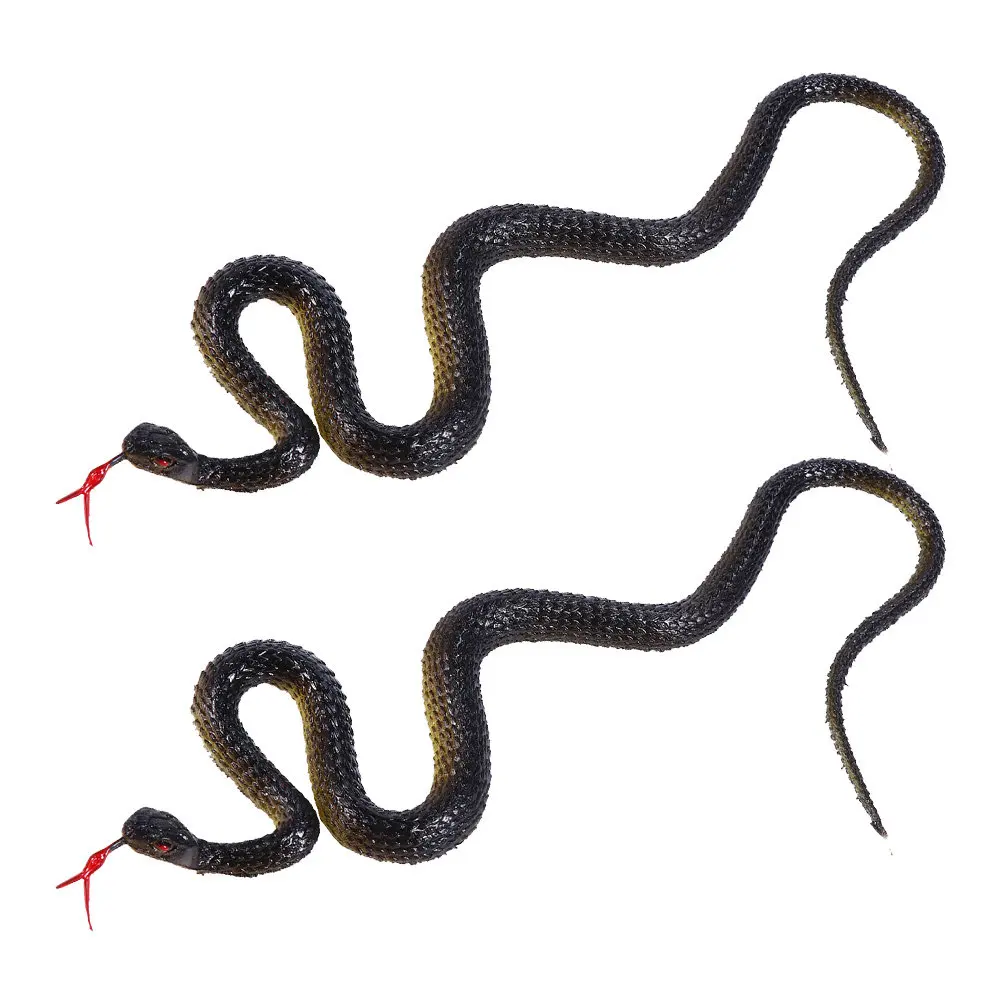 

2 шт. реалистичных резиновых змей для декора на Хэллоуин, для розыгрышей, украшения сада, спальни, игровой комнаты, жуткий декор, реалистичные змеиные фигурки