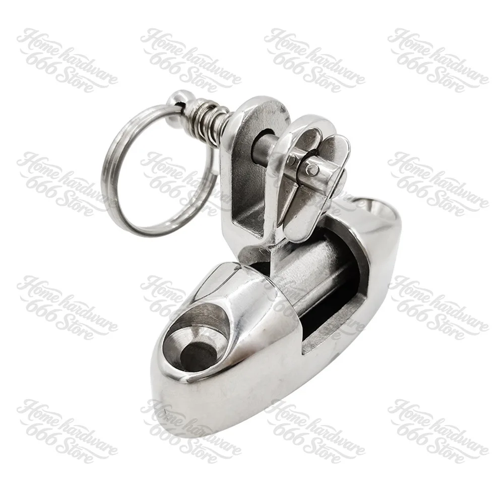 Solid 316 Stainless Steel Pin with Screw Boat Bimini Top Swivel Deck Hinge with Removable Pin,