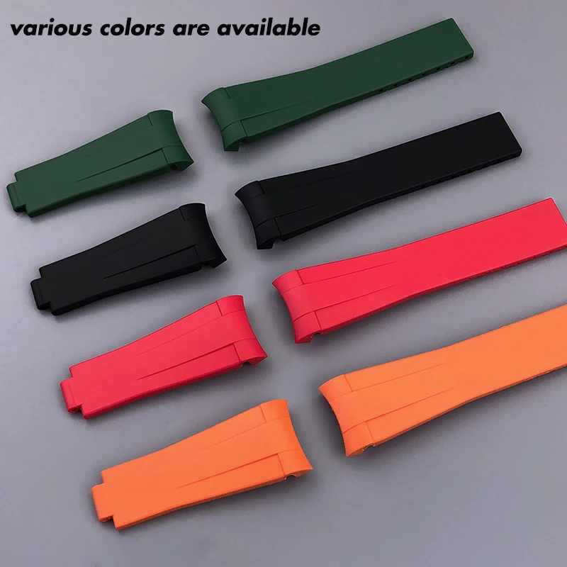 18mm 19mm 20mm 21mm 22mm Rubber Watchband For Rolex Submariner Green Water Ghost Gmt Yacht Master Daytona Silicone Watch Strap