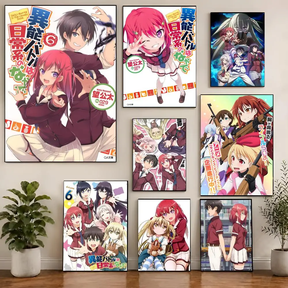 Anime Fantasy I-Inou Battle Within Everyday Life Poster Chic Visual Removable Wall Print Room Ornament for Bedroom & Dorm