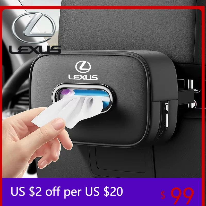 

Кожаный держатель для салфеток и органайзер на спинку сиденья для Lexus RX300, IS200, IS250, ES350, CT200h, UX250h, NX300h, RX