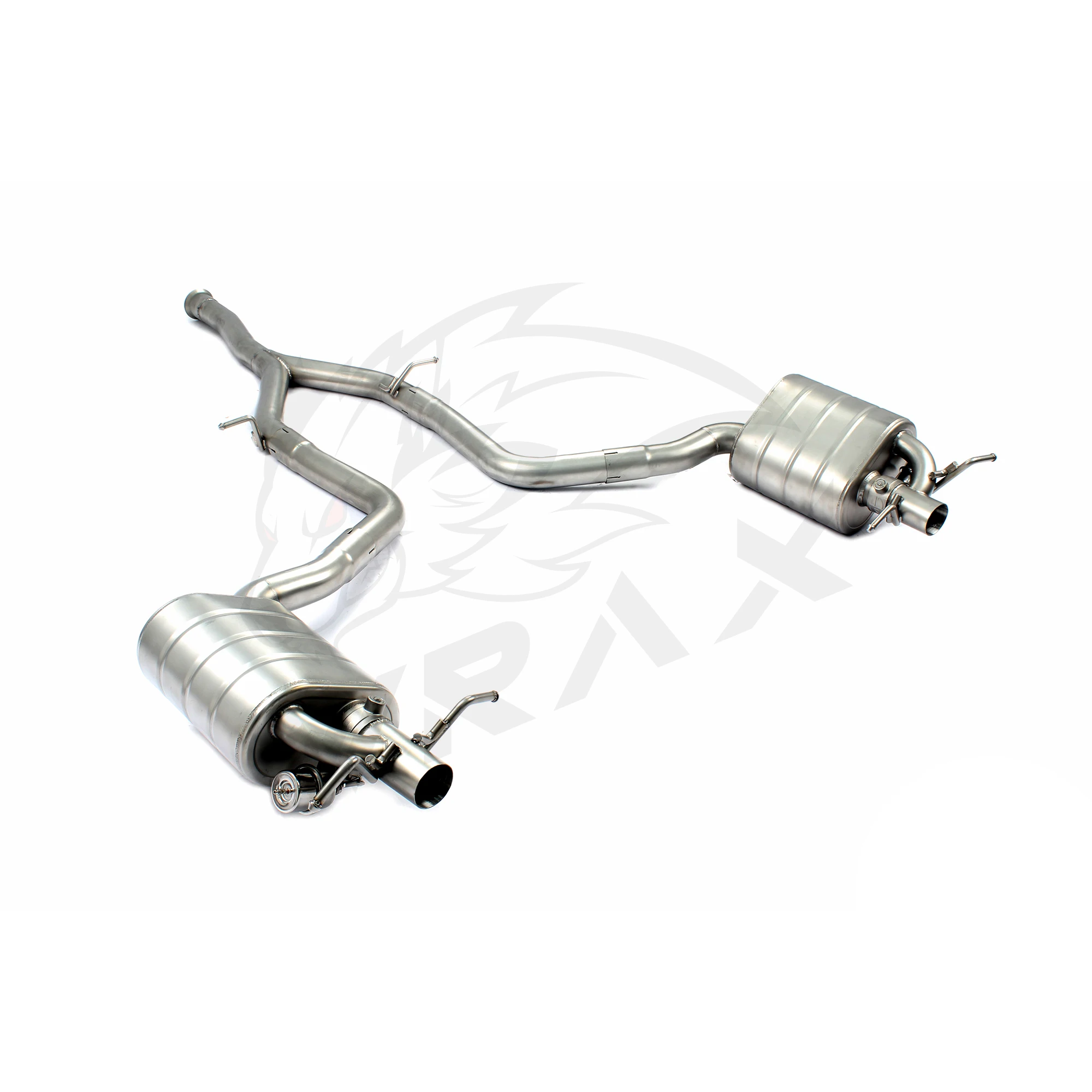 WRAX الفولاذ المقاوم للصدأ Catback لـ BENZ C-Class W204-كاتم صوت ماسورة العادم مع اختيار من الصمامات