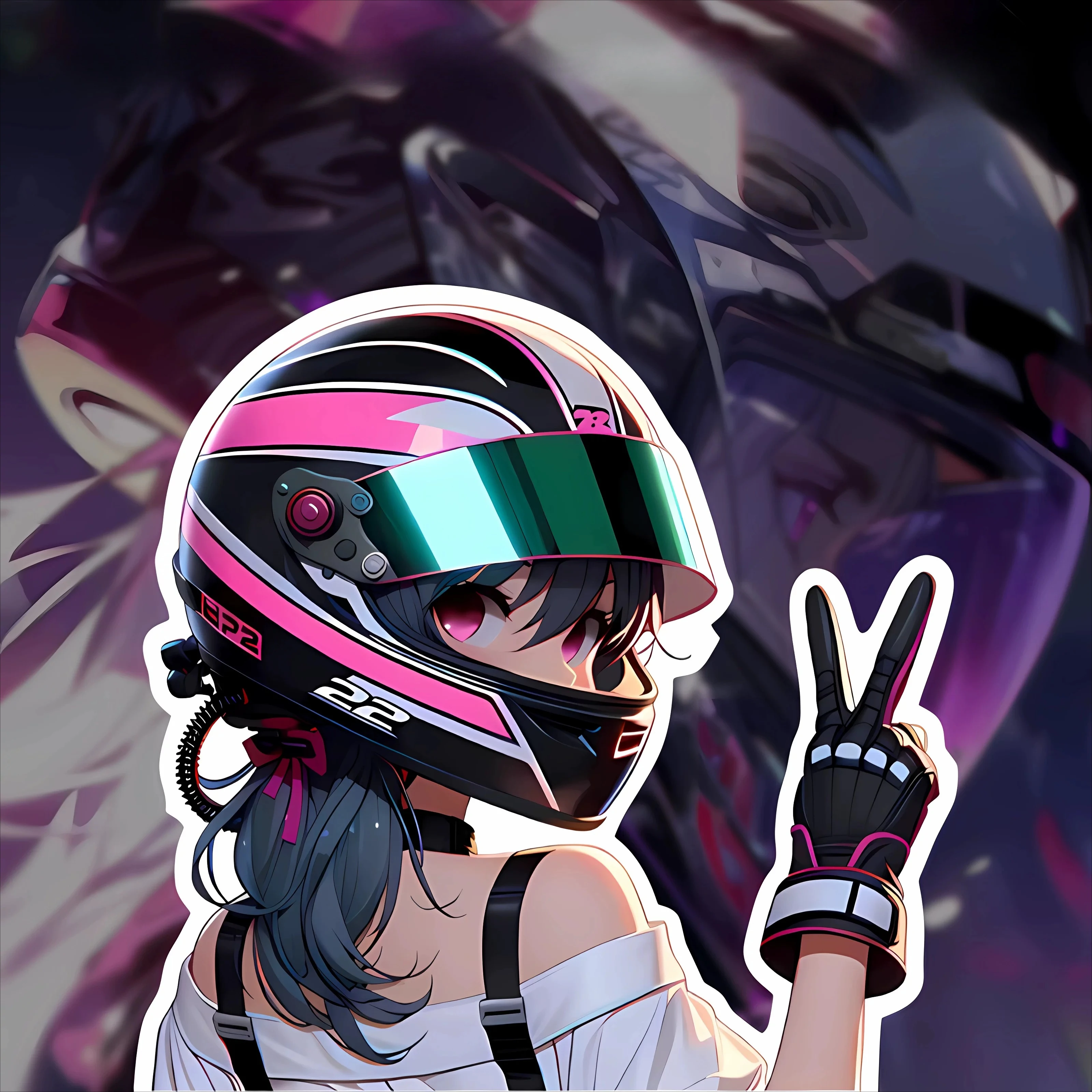 Original Anime Goddess Helmet & Body Stickers, Holographic Waterproof Vinyl Decals for Electric Vehicle Decor