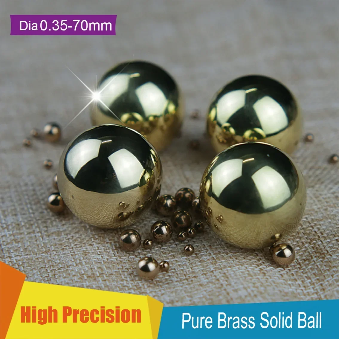 1-1000Pcs Pure Solid Copper Ball 0.35mm 0.5mm 0.6mm 0.7mm~70mm H62 Precision Round Brass Bead DIY Industrial Sealing Accessories