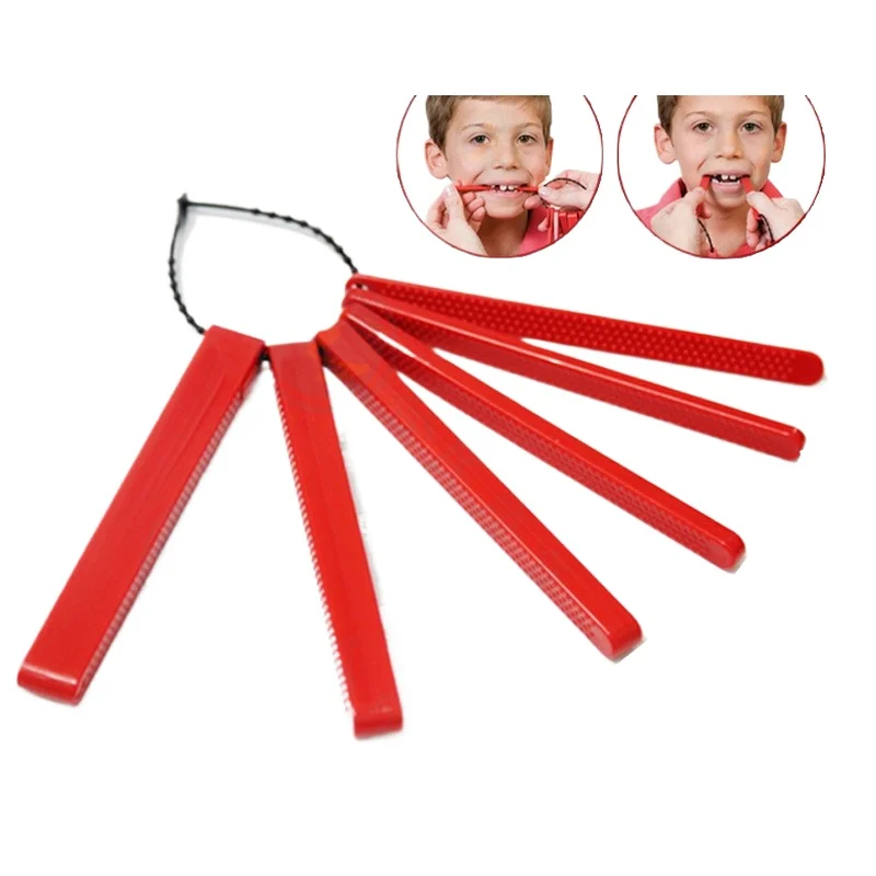 Red graded gnashing glue stick row stick children's autistic mouth muscle speech training tool